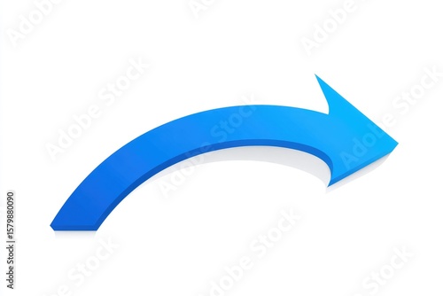 Bright blue curved arrow points right