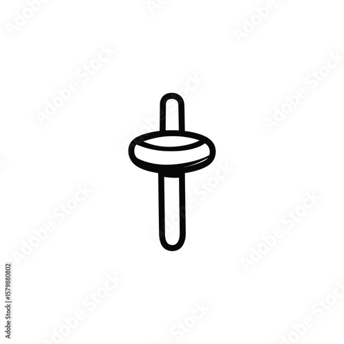 Outline Drawing of a Simple Spindle Knob Black and White Design