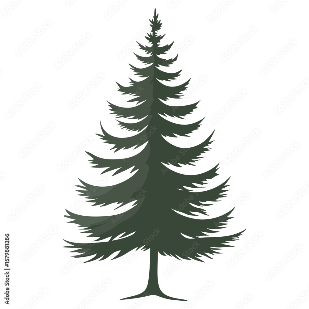 Obraz premium Christmas tree illustration silhouette pine vector