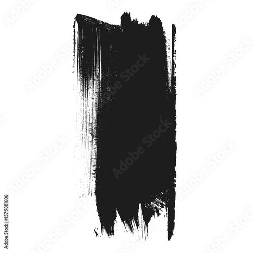 Vertical brush stroke silhouette black art vector