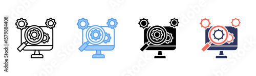 Search Engine Optimization icon sheet multiple style collection	