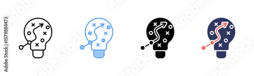 Strategy icon sheet multiple style collection	