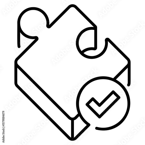 Jigsaw Approval Line Icon