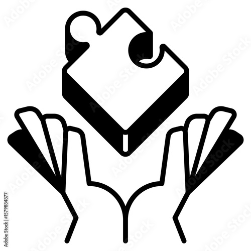 Jigsaw Solution Provider Black Fill Icon