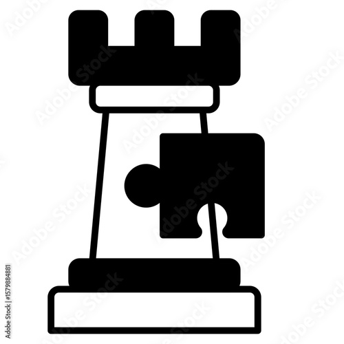 Jigsaw Strategy Planning Black Fill Icon