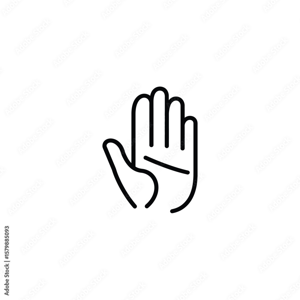 Outlined Hand Depicting Stop Gesture on White Background, Prevention Concept Illustration Outlined Hand Depicting Stop Gesture on White Background, Prevention Concept Illustration