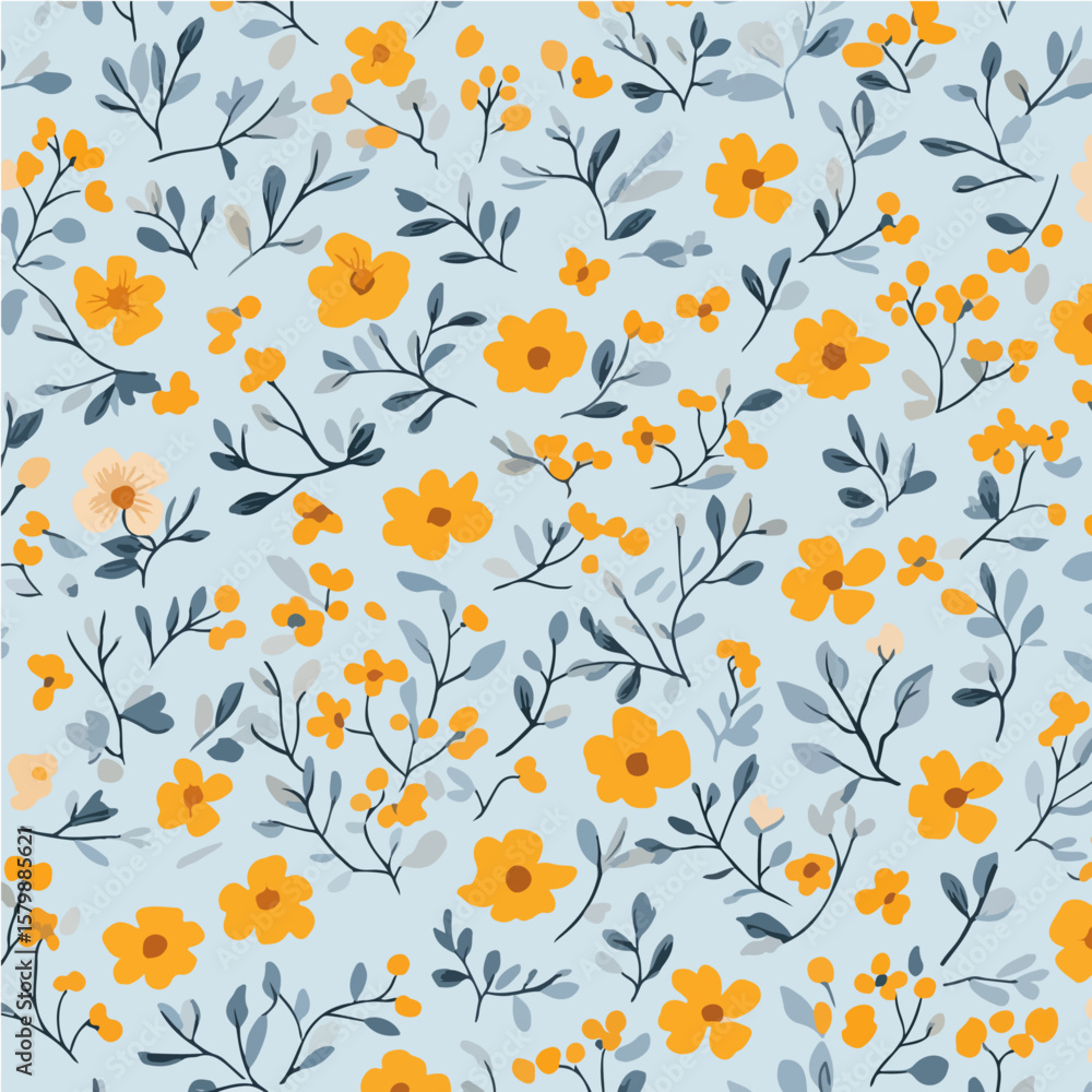 Obraz premium Plant leaves and flower textures, exquisite vector floral patterns. 