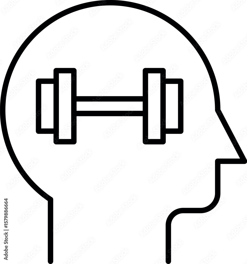 Dumbbell in Head Line Symbol for Websites, Apps, Infographics Other Purposes Dumbbell in Head Line Symbol for Websites, Apps, Infographics Other Purposes