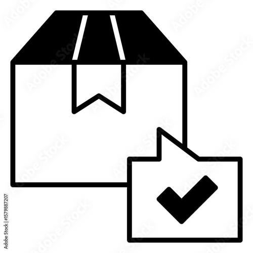 Order Confirmation Process Black Fill Icon