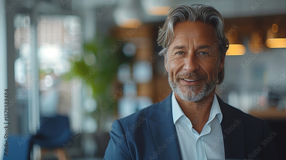 Fototapeta premium Smiling mature businessman in office.