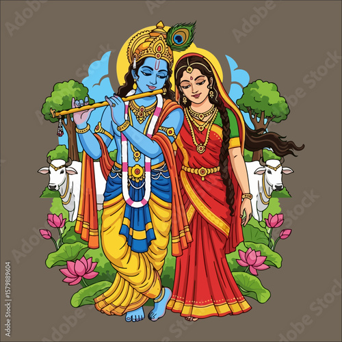 Radha Krishna Vector