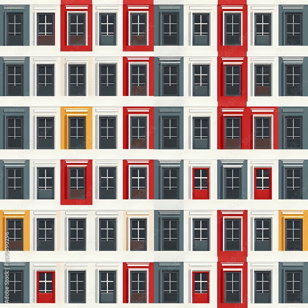 Naklejka premium Classic Building Facade Pattern