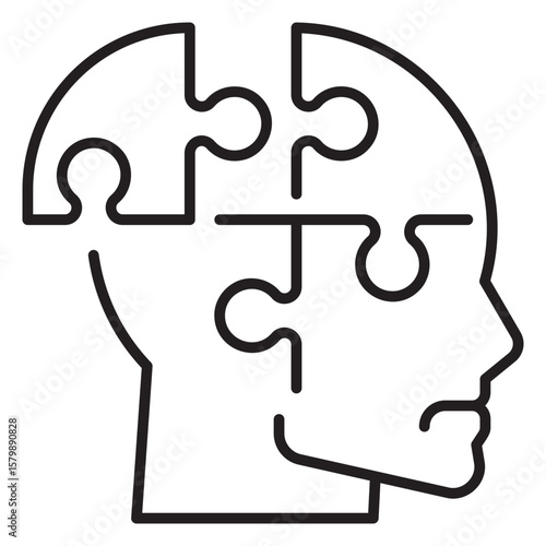 Head Feeling Dementia Line Icon