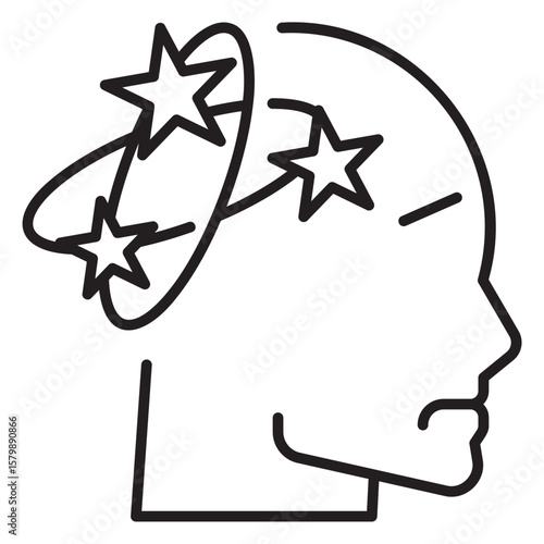 Head Feeling Dizziness Line Icon