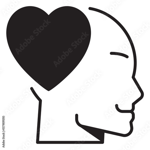 Head Feeling Darkstore Black Fill Icon