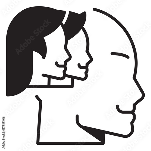 Head Feeling Dissociative Identity Disorder Black Fill Icon
