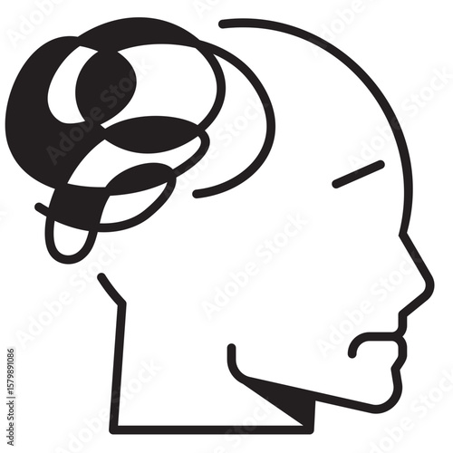 Head Feeling Stress Black Fill Icon