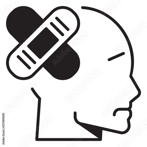 Head Feeling Trauma Black Fill Icon