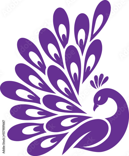 Purple Peacock Vector Illustration
