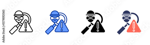 Fraud Detection icon sheet multiple style collection