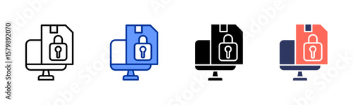 Data Privacy icon sheet multiple style collection