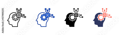 Machine Learning icon sheet multiple style collection