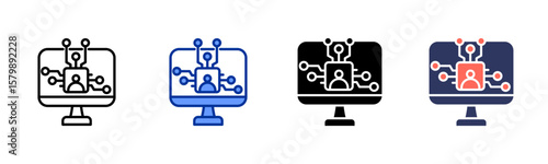 Digital Identity icon sheet multiple style collection