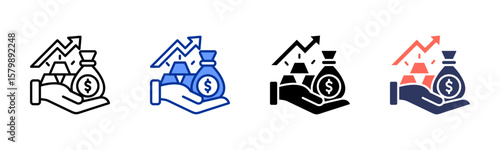 Investment icon sheet multiple style collection