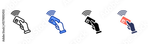 Contactless Payment icon sheet multiple style collection
