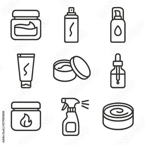 Serum vector styling hair icon icons jar hairspray tin control container