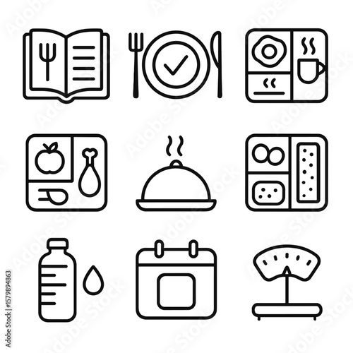 Tracker icon icons lunch water snack size vector selector intake plate journal