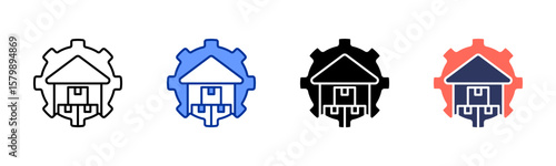 Stock Keeping Unit icon sheet multiple style collection