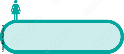 Blue name tag with vector illustration