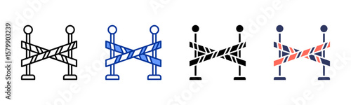 Barrier icon sheet multiple style collection