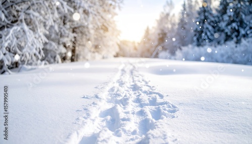 Wallpaper Mural Snowy path through forest Torontodigital.ca