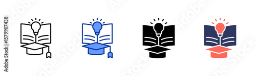 Education icon sheet multiple style collection