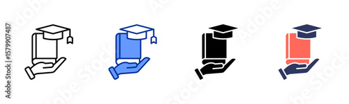 Academic icon sheet multiple style collection