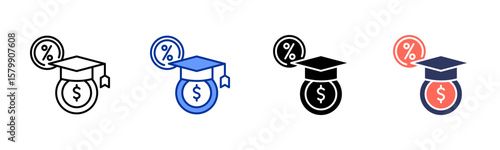 Student Loan icon sheet multiple style collection