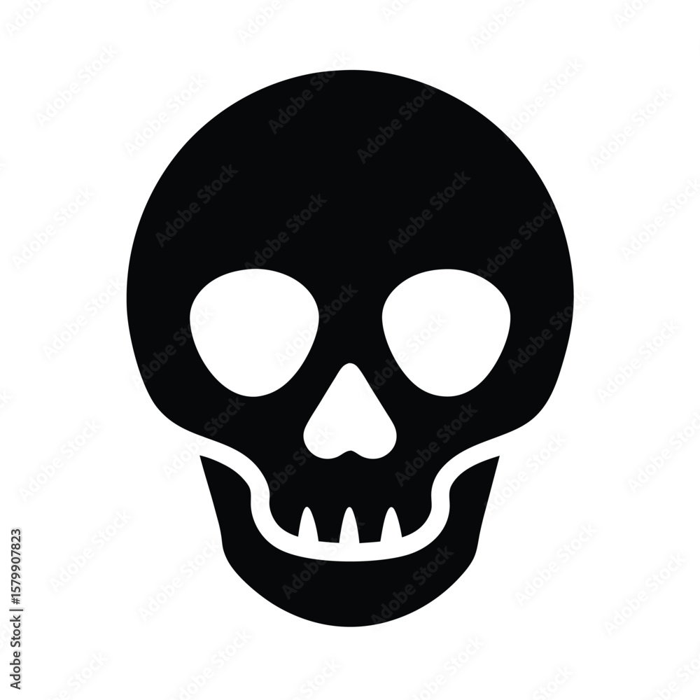 Skull With Hollow Eyes Icon Vector Illustration Skull With Hollow Eyes Icon Vector Illustration