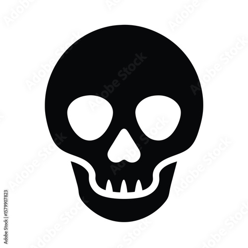 Skull With Hollow Eyes Icon Vector Illustration