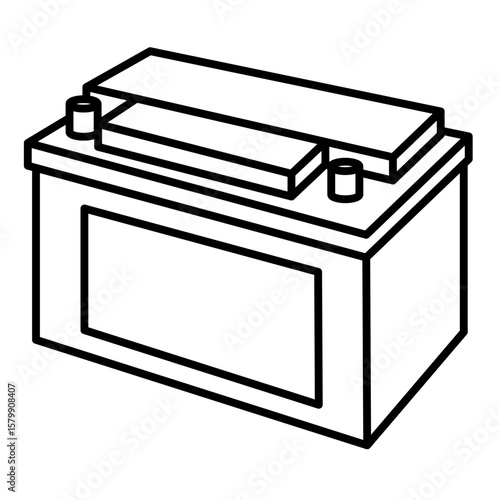 Single car spare part clean line icon mechanic outline element abstract symbol for vehicle service garage workshop maintenance