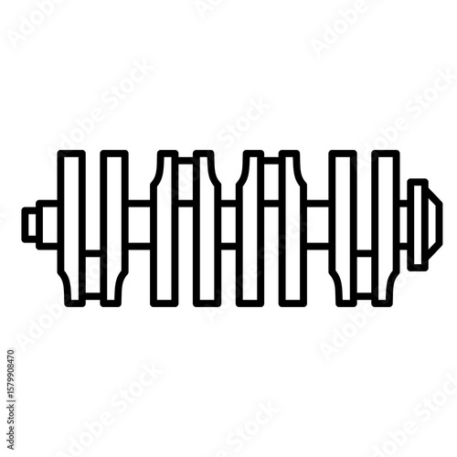 Single car spare part clean line icon mechanic outline element abstract symbol for vehicle service garage workshop maintenance