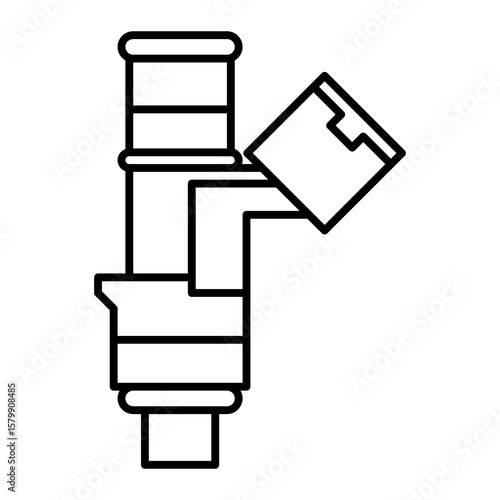 Single car spare part clean line icon mechanic outline element abstract symbol for vehicle service garage workshop maintenance