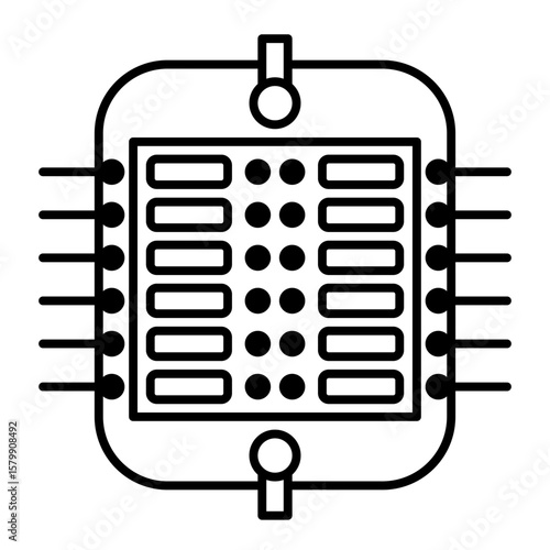 Single car spare part clean line icon mechanic outline element abstract symbol for vehicle service garage workshop maintenance