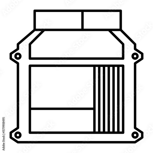 Single car spare part clean line icon mechanic outline element abstract symbol for vehicle service garage workshop maintenance