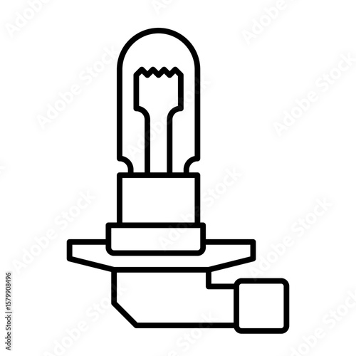 Single car spare part clean line icon mechanic outline element abstract symbol for vehicle service garage workshop maintenance