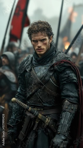 Medieval Knight Performance at Historical Reenactment Event