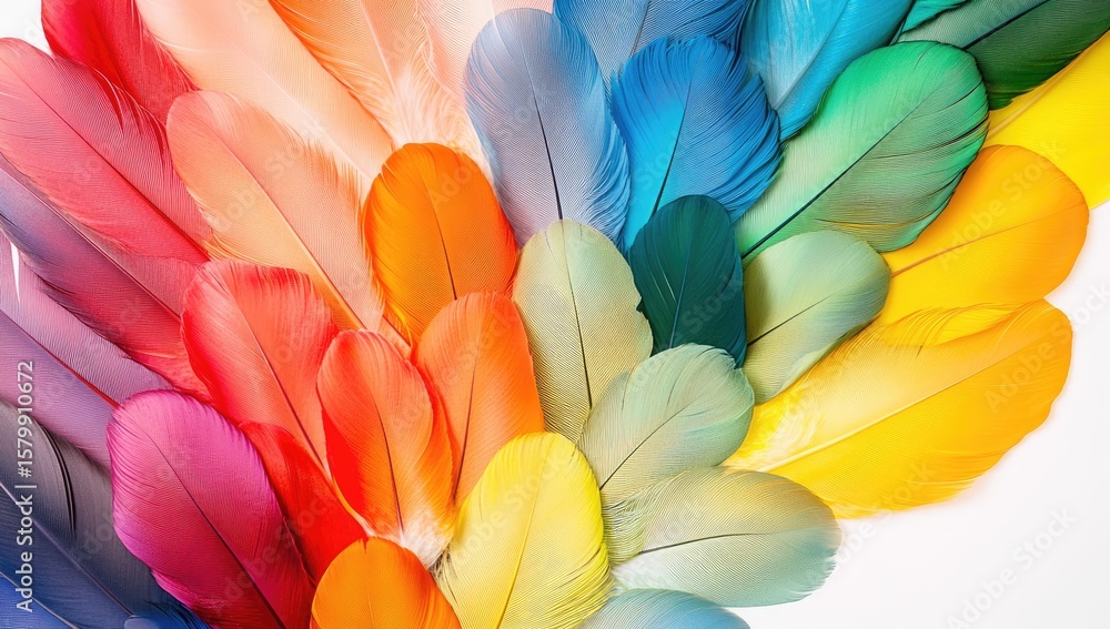 custom made wallpaper toronto digitalColorful bird feathers in a spectrum of vibrant hues