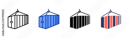 Container icon sheet multiple style collection