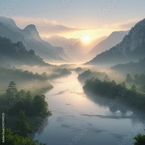 sunrise in the mountains